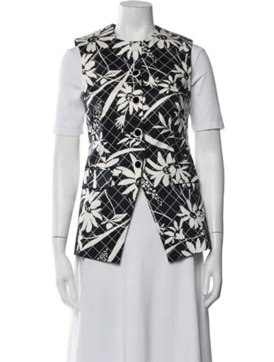 Pre-owned Veronica Beard Floral Print Vest W/ Tags In Blue