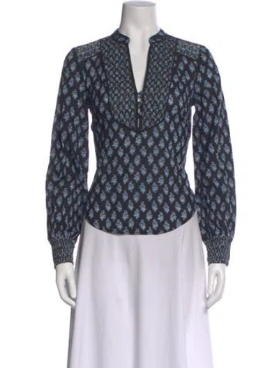 Pre-owned Veronica Beard Floral Print V-neck Blouse In Multi