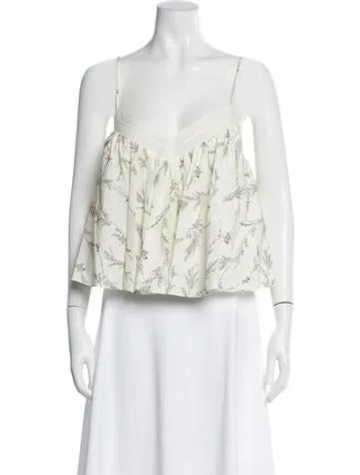 Pre-owned Veronica Beard Floral Print V-neck Top In Blue