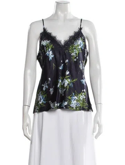 Pre-owned Veronica Beard Floral Print V-neck Top In Multi