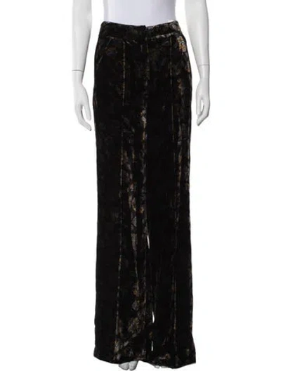 Pre-owned Veronica Beard Floral Print Wide Leg Pants In Black