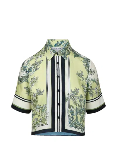 Veronica Beard Floral-print Silk Shirt In Multi