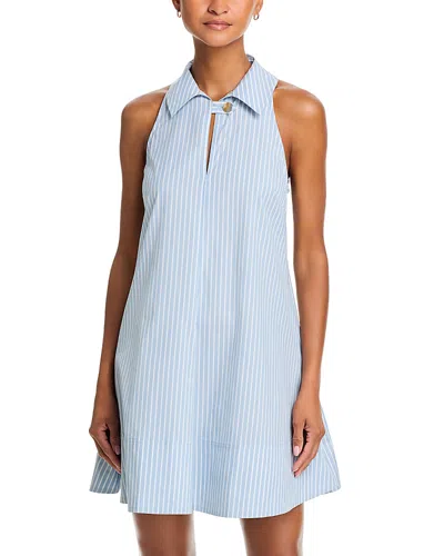Veronica Beard Florenz Collared Mini Dress In Blue