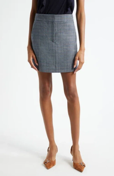 Veronica Beard Ford Houndstooth Wool Skirt In Black