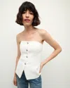 Veronica Beard Forman Strapless Crepe Top In Off-white