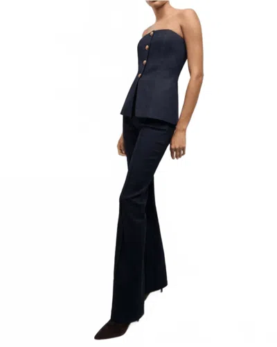 Veronica Beard Forman Top In Indigo In Black