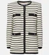 Veronica Beard Foster Striped Cotton-blend Tweed Jacket In White