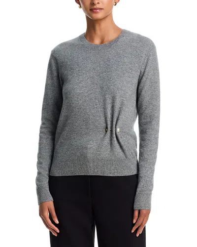 Veronica Beard Frankie Wool & Cashmere Sweater With Faux Pearl Pin In Gray