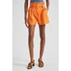 Veronica Beard Franzi Stretch-linen Shorts In Orange