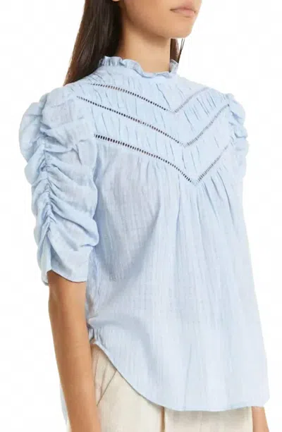 Veronica Beard Frasier Cotton Blouse In Blue