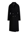 Veronica Beard Frattini Dickey Doublebreasted Woolblend Gabardine Coat In Black
