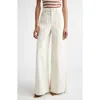 Veronica Beard Freddy High Waist Wide Leg Jeans In White