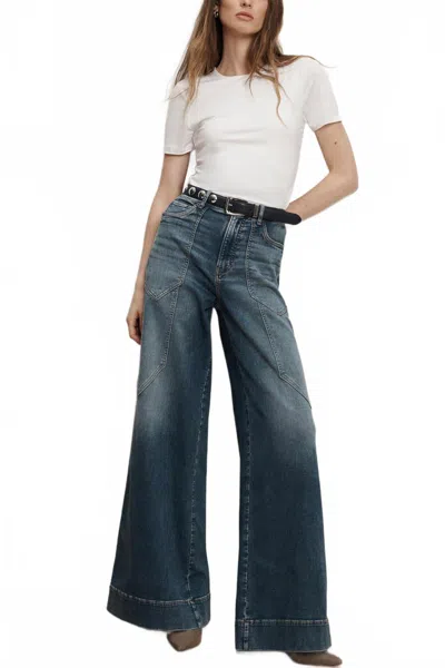 Veronica Beard Freddy Wide-leg Cargo Jean In Ripple Haze In Multi