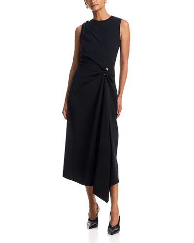 Veronica Beard Freja Sleeveless Asymmetric Midi Dress In Black