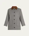Veronica Beard Freya Dickey Coat In Medium Heather Grey