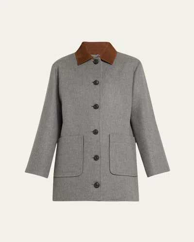 Veronica Beard Freya Dickey Coat In Medium Heather Grey