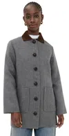 Veronica Beard Freya Dickey Coat In Medium Heather Grey
