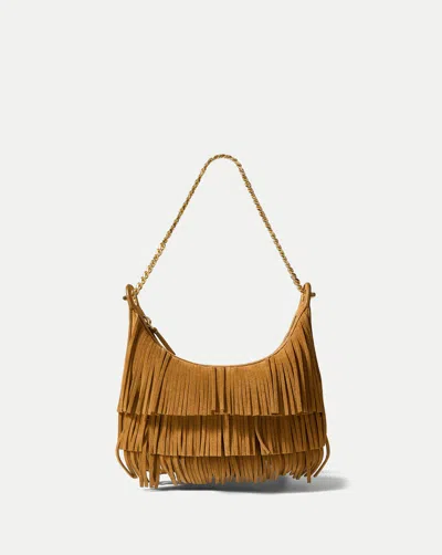 Veronica Beard Fringe Fortune Shoulder Bag In Brown