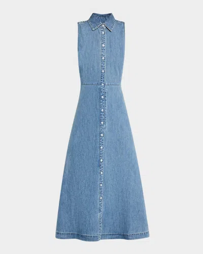 VERONICA BEARD FULLER SLEEVELESS DENIM MIDI DRESS