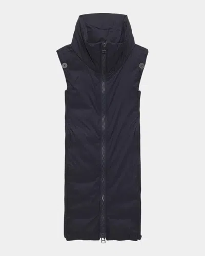 Veronica Beard Funnel-neck Padded Dickey Vest In Navy