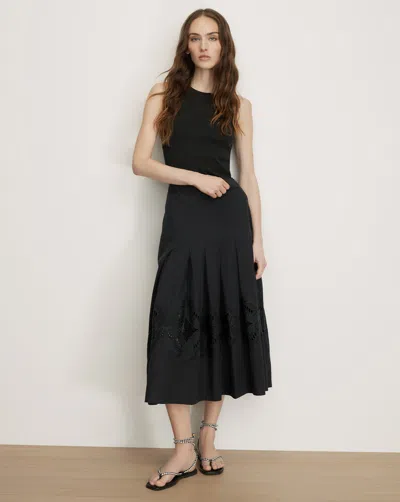 Veronica Beard Fynnley Embroidered Midi Skirt In Black