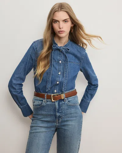 Veronica Beard Gabby Denim Button-down Shirt
