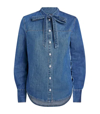 Veronica Beard Gabby Denim Shirt In Blue