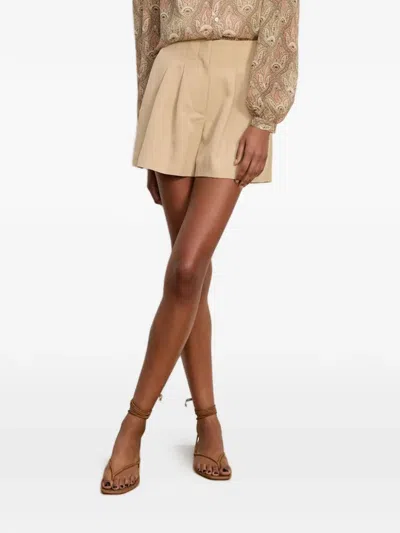 Veronica Beard Gables Pleated Shorts In Stone Khaki In Neutral