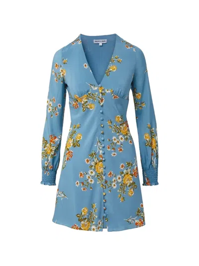 Veronica Beard Gabria Floral-print Dress In Blue