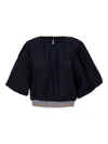 Veronica Beard Gabriela Balloon-sleeve Banded Top In Blue