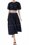 Veronica Beard Gabriela Top In Navy In Blue