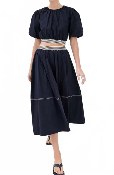 Veronica Beard Gabriela Top In Navy In Blue