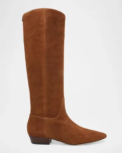Veronica Beard Gabrielle Suede Knee-high Boots In Multi