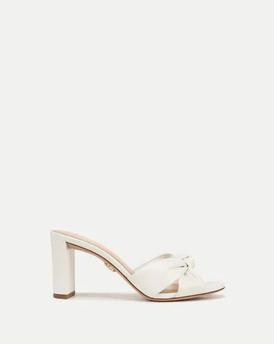 Veronica Beard Ganita Knotted Leather Slide Sandals In Coconut