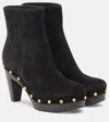 Veronica Beard Gavi Suede Ankle Boots In Black