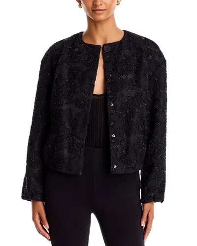 Veronica Beard Gavin Beaded Embroidered Lady Jacket In Black
