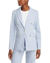 Veronica Beard Gaya Metallic Stripe Cotton Blend Dickey Jacket In Blue Oasis