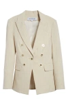 Veronica Beard Gaya Metallic Chalk Stripe Cotton Blend Dickey Jacket