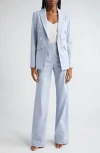 Veronica Beard Gaya Metallic Stripe Cotton Blend Dickey Jacket In Blue Oasis