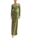 Veronica Beard Gemma Floral Long-sleeve Maxi Dress In Lemongrass