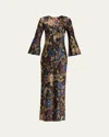 Veronica Beard Gemma Floral Long-sleeve Maxi Dress In Multi