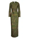 Veronica Beard Gemma Floral Long-sleeve Maxi Dress In Green