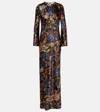 Veronica Beard Gemma Floral Silk-blend Maxi Dress In Multi