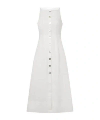 Veronica Beard Georges Linen Midi Dress In Black