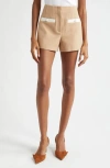 Veronica Beard Gershwin Cotton Blend Tweed Shorts In Khaki