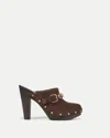 Veronica Beard Giana Embellished Suede Platform Mules In Brown