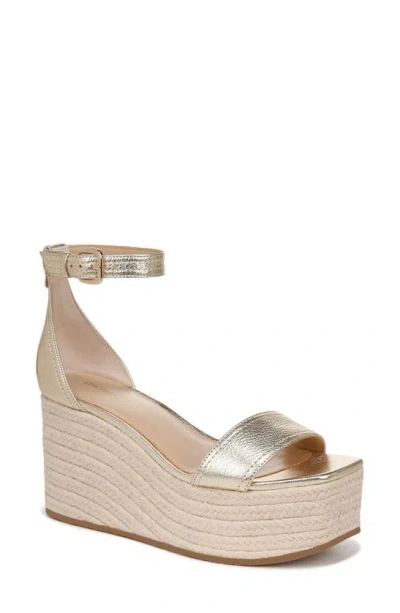 Veronica Beard Women's Gianna Leather Platform Wedge Espadrille Sandals In Platinum