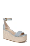 Veronica Beard Gianna Platform Wedge Sandal In Vista Blue