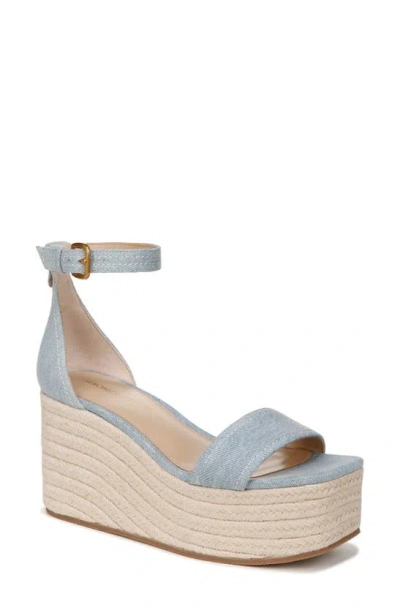 Veronica Beard Gianna Platform Wedge Sandal In Vista Blue