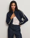 Veronica Beard Gigi Denim Track Jacket In Purple